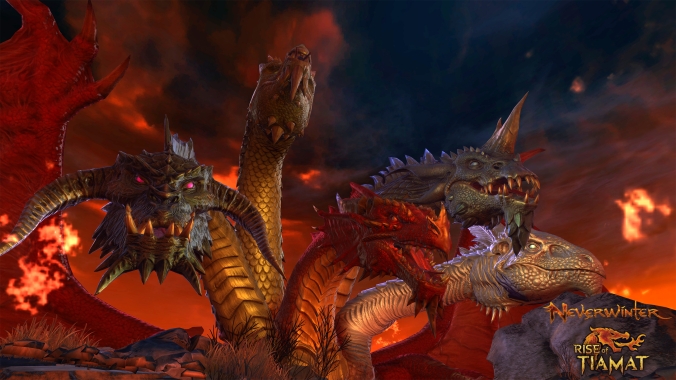 Tiamet is often depicted as a multi-headed dragon. this image from http://www.mmogames.com/